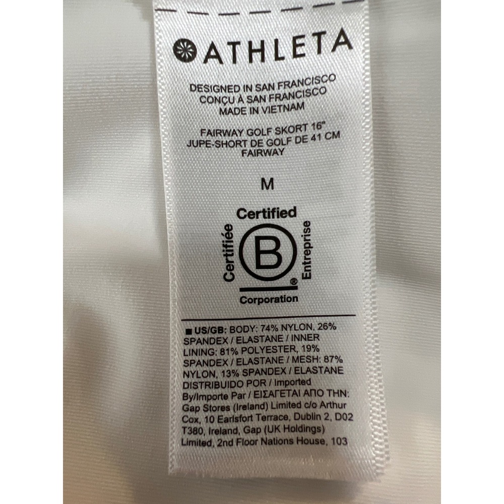 Athleta Fairway Golf Skort Women Size M White 16" Built-in Shorts Zipper Pockets - Picture 3 of 11